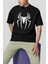 Spider-Man Logo Baskılı Tişört, Oversize Marvel Tişört 1