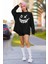 Çizgi Tasarım Gülen Yüz Baskılı Unisex Oversize Sweatshirt 1