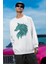 Tasarım Kurt Baskılı Unisex Oversize Sweatshirt 2