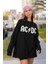 Ac Dc Yazılı Tasarım Unisex Oversize Rock Metal Müzik Grubu Sweatshirt 2
