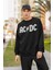 Ac Dc Yazılı Tasarım Unisex Oversize Rock Metal Müzik Grubu Sweatshirt 4