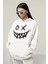 Tasarım Gülen Yüz Baskılı Unisex Oversize Hoodie 2