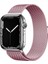Apple Watch 7 45MM Mıknatıslı Katlanabilir Metal Hasır Kordon Krd BAND01 1