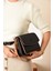Yeni Sezon Kolon Askılı 4 Bölmeli Siyah Taba Kadın Omuz Çantası 21X16CM PBU2174 2