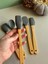 Betty 5 Li Mini Bambu Spatula Seti - Gri 3