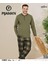 Erkek Pamuklu Düğme Yaka Uzun Kol Ince Pijama Takımı 100/11 - 1 Adet 2