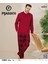 Erkek Pamuklu Düğme Yaka Uzun Kol Ince Pijama Takımı 100/7 - 1 Adet 2