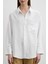 Keten Karışımlı Linen Prunes Gömlek Beyaz 5