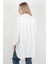 Kadın Çizgili Uzun Kol Regular Fit Gömlek Beyaz - 25564 3