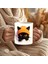 Bereli Kedi Çatlak Duvar Temalı 3 Boyutlu Tasarım Seramik Kupa Mug 3
