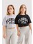 Kız Çocuk Crop Bisiklet Yaka 2li Kısa Kollu TIŞÖRT B7795A8NS 1