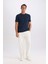 Slim Fit Dar Kesim Bisiklet Yaka Krinkıl Kısa Kollu Tişört D7225AX25SP 2
