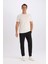 Slim Fit Dar Kesim Bisiklet Yaka Krinkıl Kısa Kollu Tişört D7225AX25SP 2
