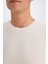 Slim Fit Dar Kesim Bisiklet Yaka Krinkıl Kısa Kollu Tişört D7225AX25SP 5