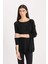 Regular Fit Bisiklet Yaka Basic Düz Siyah Triko Kazak D6281AX25SP 4