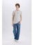 %100 Pamuk Slim Fit Dar Kesim Bisiklet Yaka Baskılı Kısa Kollu Tişört X3932AZ25SM 2