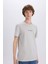 %100 Pamuk Slim Fit Dar Kesim Bisiklet Yaka Baskılı Kısa Kollu Tişört X3932AZ25SM 3