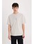 %100 Pamuk Boxy Fit Bisiklet Yaka Sırt Baskılı Kısa Kollu Tişört D9342AX25SP 5