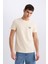 %100 Pamuk Slim Fit Dar Kesim Bisiklet Yaka Baskılı Kısa Kollu Tişört C2078AX25SM 4