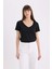 Regular Fit V Yaka Basic Düz Kısa Kollu Tişört W9204AZ25SP 4