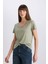 Regular Fit V Yaka Basic Düz Kısa Kollu Tişört W9204AZ25SP 3