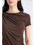 Slim Fit Dar Kesim Kayık Yaka Soft Touch Kısa Kollu Tişört E7016AX25SP 5