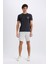 %100 Pamuk Slim Fit Dar Kesim Bisiklet Yaka Baskılı Kısa Kollu Tişört C2079AX25SM 2