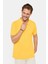 Erkek Slim Fit Dar Kesim Pamuk Sarı Polo Yaka Tişört 1