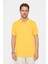 Erkek Slim Fit Dar Kesim Pamuk Sarı Polo Yaka Tişört 3