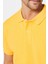 Erkek Slim Fit Dar Kesim Pamuk Sarı Polo Yaka Tişört 4