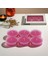 Tealight Kapsül Mum 6X35 gr Dekoratif Mumu Kandil Hediyelik Fitilli Mumluk Şamdan Pembe Renk Kokusuz 2