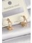 Pirinç Gold Renk Zirkon Taşlı Zincir Model Kadın Küpe - TJ-BKP9735 1