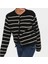 Gold Düğmeli Çizgili Triko Kadın Ceket / Hırka 2