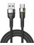 LED Işıklı 2 Metre 3A USB To Type-C Ultra Hızlı Şarj Kablosu Dayanıklı Renkli LED Işıklı Kablo 1