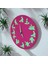 Pozisyonları Fosforlu Mini Pembe Ahşap Duvar Saati 22 cm Camsız 5