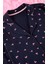 Kadın Moda Gömlek Yaka Boru Paça Uzun Kol Pamuk Kalp Desenli Gömlek-Pantolon Örme Pijama Takımı 3