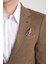 Ribas Erkek Kahverengi Likralı Pamuk Karışımlı Ekose Desenli Slim Fit Spor Blazer Ceket 2