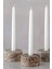 Trrten Mermer Şamdan Mumluk 3lü Set Silver Dark 1