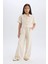 Kız Çocuk Cropped Fit Keten Kısa Kollu Gömlek D9142A825SM 2