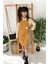 (10-13 Yaş) Gabardin Salopet Kapüşonlu Mnn Baskılı Sweat 2 li takım - Hardal 3