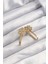 316L Çelik Altın Renk Geometrik Yonca Model Küpe - TJ-BKP9495 2