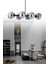 Luxury Modern Tasarım Siyah 6'li Füme Glop Camlı Avize 1