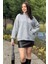 Kadın Taşlı Kapüşonlu Şardonlu Sweatshirt 1