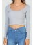 Kadın Kare Yaka Kaşkorse Crop Body Bluz 6