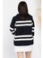 Polo Yaka Çizgili Kadın Triko Kazak 3