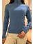 Kadın Yarım Balıkçı Desenli Likralı Triko Bluz P-00001359 3