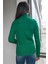 Kadın Yarım Balıkçı Desenli Likralı Triko Bluz P-00001359 5