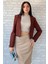Kadın Sacak Taşlı Slim Fit Crop Blazer Ceket P-00002147 2