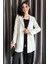 Kadın Kol Taş Detaylı Sahte Cepli Uzun Blazer Ceket P-00003295 1