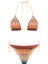 Triko Renkli Desenli Üçgen Bikini Takım 1